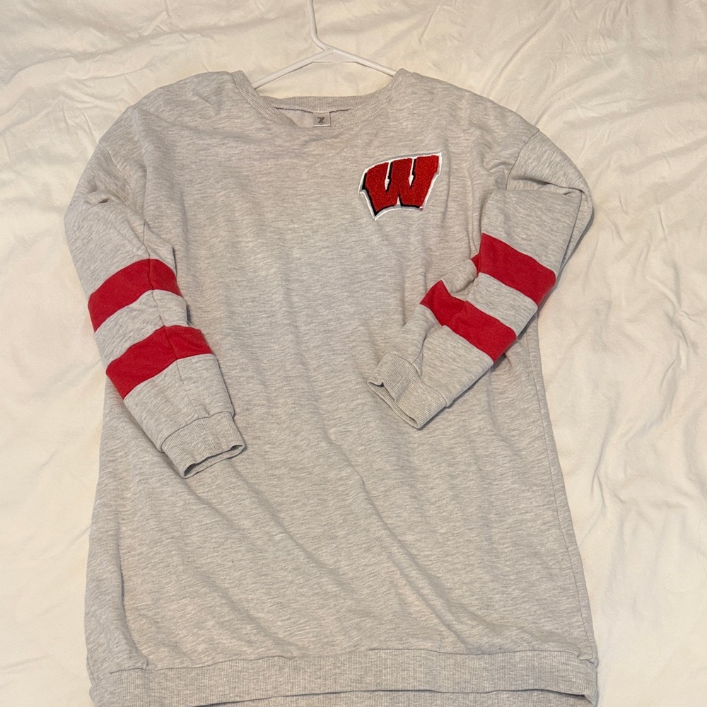 Gray WISCONSIN BADGERS CREW NECK